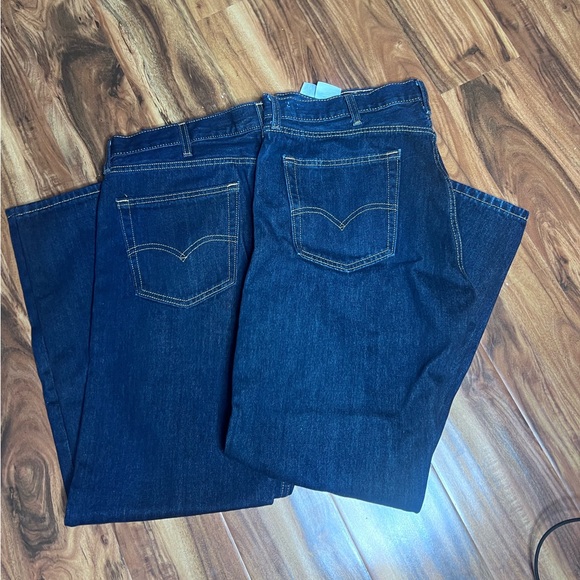 TWO Levi's Men's Dark Blue 505 Regular Jeans - NWT  - 38 X 30 - Picture 2 of 3